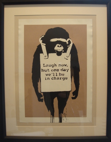 Banksy,  Laugh Now, But One Day We'll Be In Charge custom framing