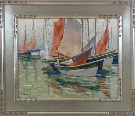 Edgar Alwin Payne American Seascape Custom Framed in White Gold