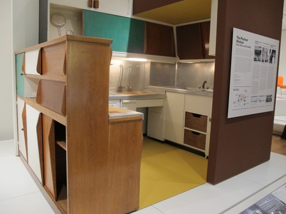 the first display of a newly conserved kitchen by Charlotte Perriand with Le Corbusier (1952) from the Unité d’Habitation housing projec