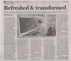 "Refreshed & transformed" article about Oliver Brothers Custom Framing Page 1