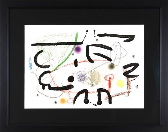 black custom rame for Joan Miró signed print