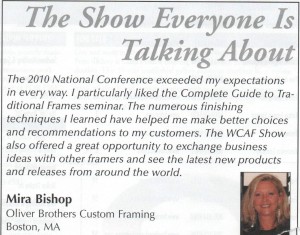 Picture Framing Magazine Mira Bishop