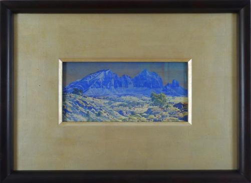 Landscape watercolor custom framed