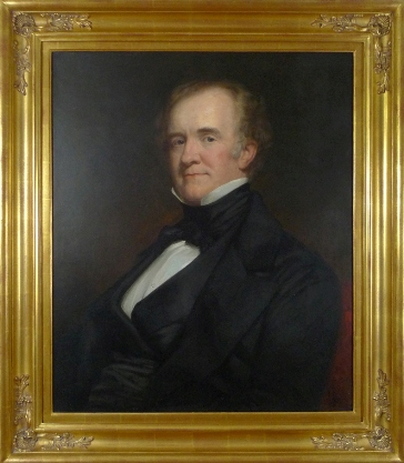 Oil on canvas, portrait framed with gold leaf frame