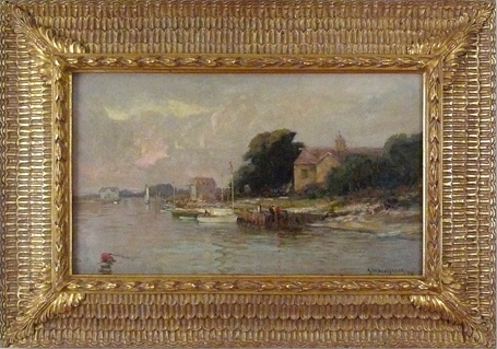 Stanford White Frame, American seascape painting in period reproduction frame