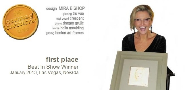award winning designer Mira Bishop, conservation custom framing, preservation framing 