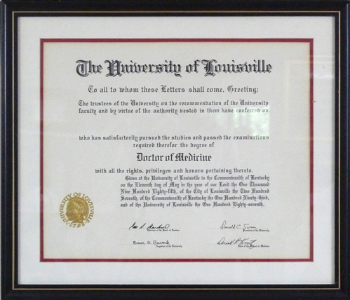 custom picture framing diploma re- framing example
