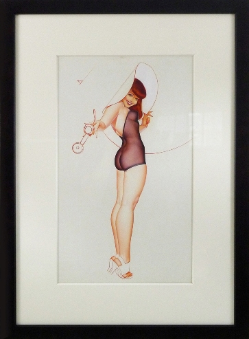 Pin-up- girl, George Brown Petty IV framed